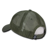 Don't Tread on Me Gadsden Flag Olive Drab Relaxed Fit Trucker Hat Mesh Back Cap